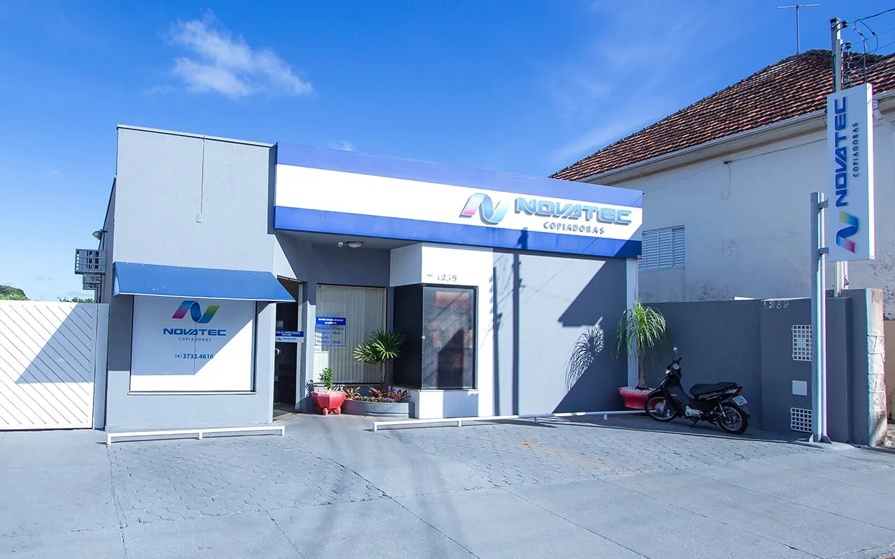 Fachada da loja da Novatec Soluções na R. Espírito Santo, 1289, em Avaré